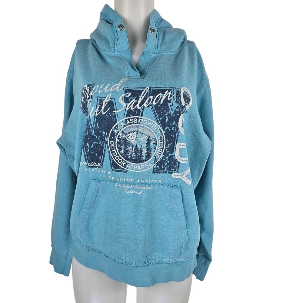 Salt Creek Wyoming Proud Cut Saloon Athletic Hooded Sweatshirt Women L/XL